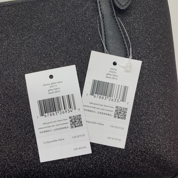 Kate Spade Shimmy Satchel & Card Holder Set Black - Picture 9 of 11